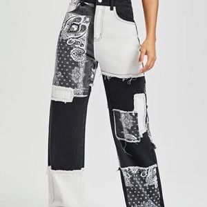 Pattern Boyfriend Jeans // Never worn (too big)